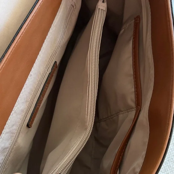 Nine West Brown & Tan Monogram Satchel - Picture 4 of 8